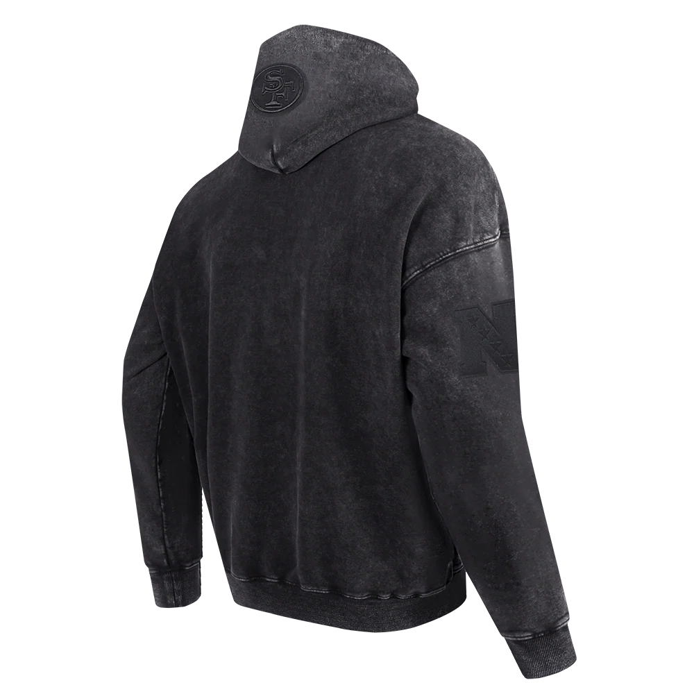 NFL SAN FRANCISCO 49ERS WASHED CLASSIC MEN'S ENZYME WASH DROP SHOULD (WASHED BLACK) - Image 8