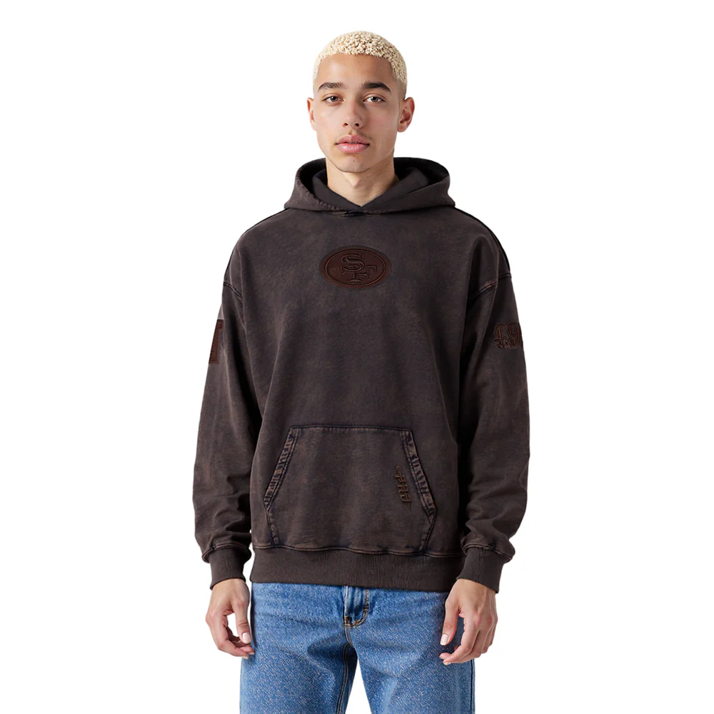 NFL SAN FRANCISCO 49ERS WASHED CLASSIC MEN'S ENZYME WASH DROP SHOULD (WASHED BROWN)