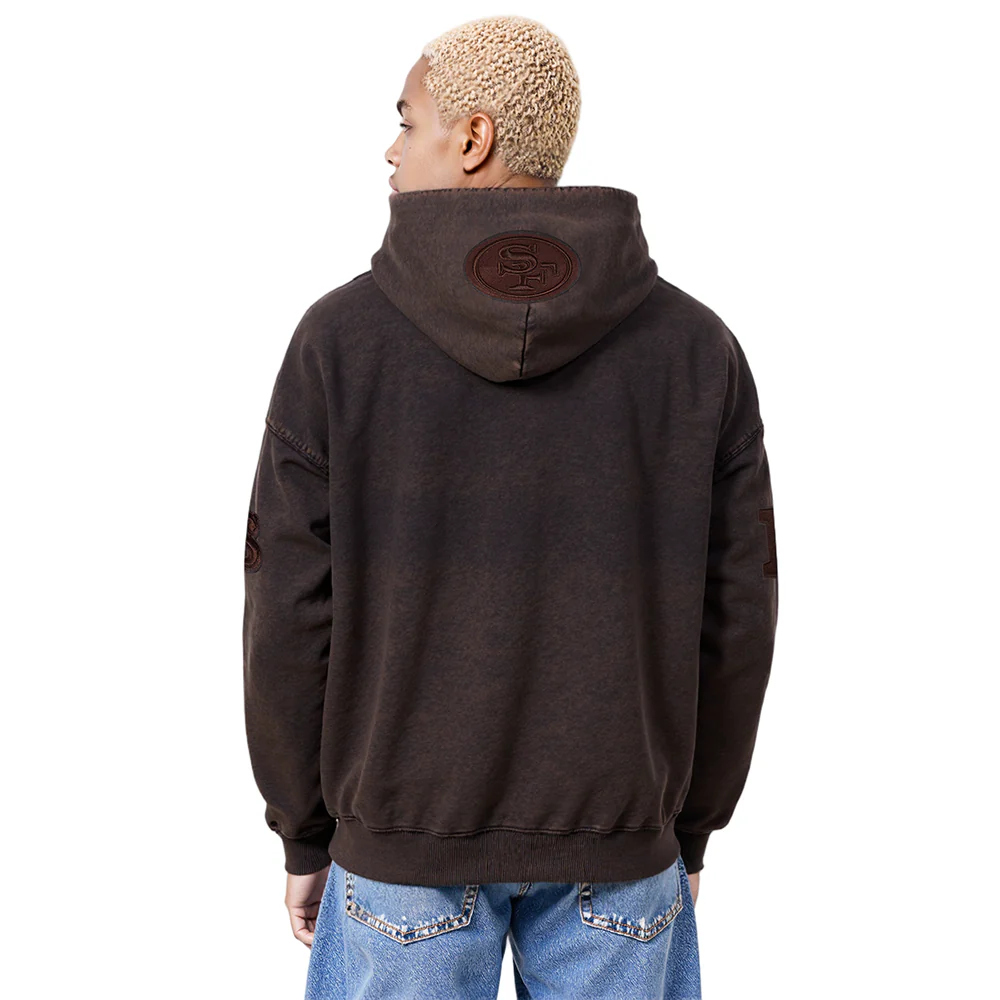NFL SAN FRANCISCO 49ERS WASHED CLASSIC MEN'S ENZYME WASH DROP SHOULD (WASHED BROWN) - Image 8