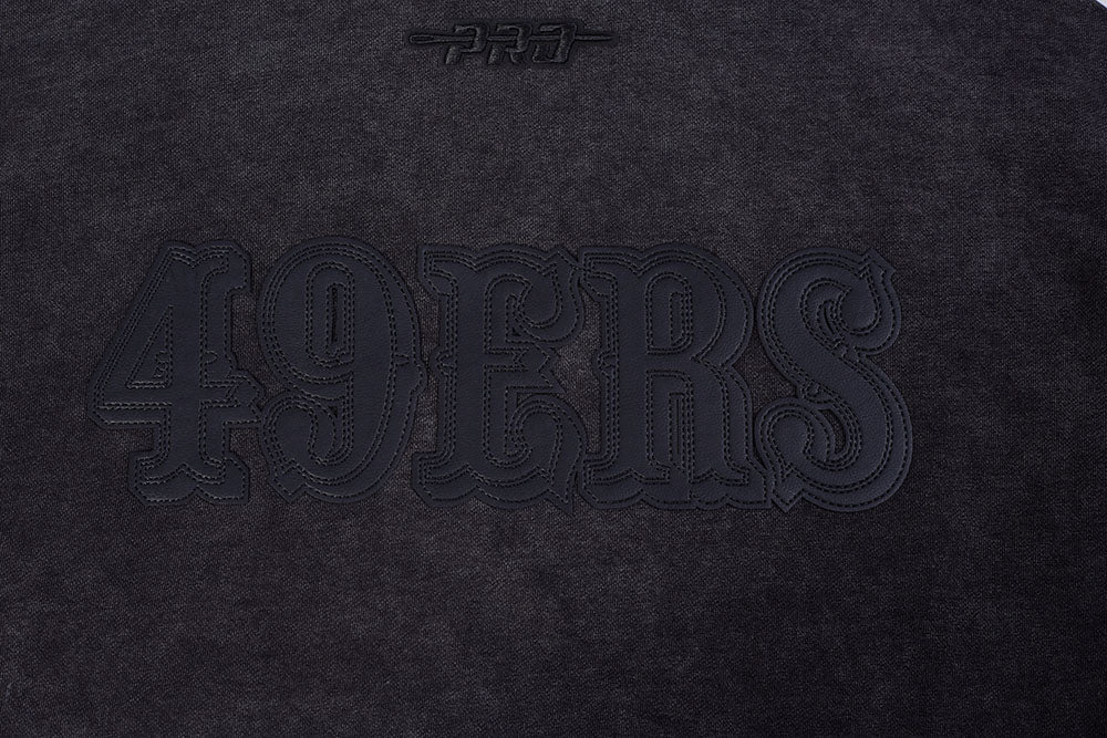 NFL SAN FRANCISCO 49ERS WASHED VANGUARD MEN'S ENZYME WASH DROP SHOUL (WASHED BLACK) - Image 11