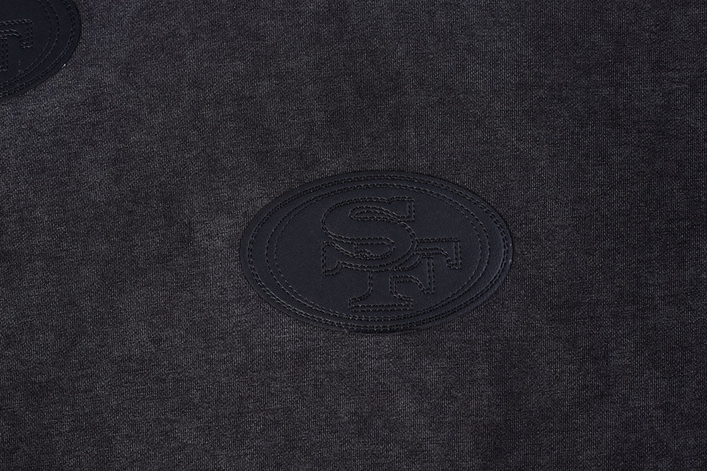 NFL SAN FRANCISCO 49ERS WASHED VANGUARD MEN'S ENZYME WASH DROP SHOUL (WASHED BLACK) - Image 12