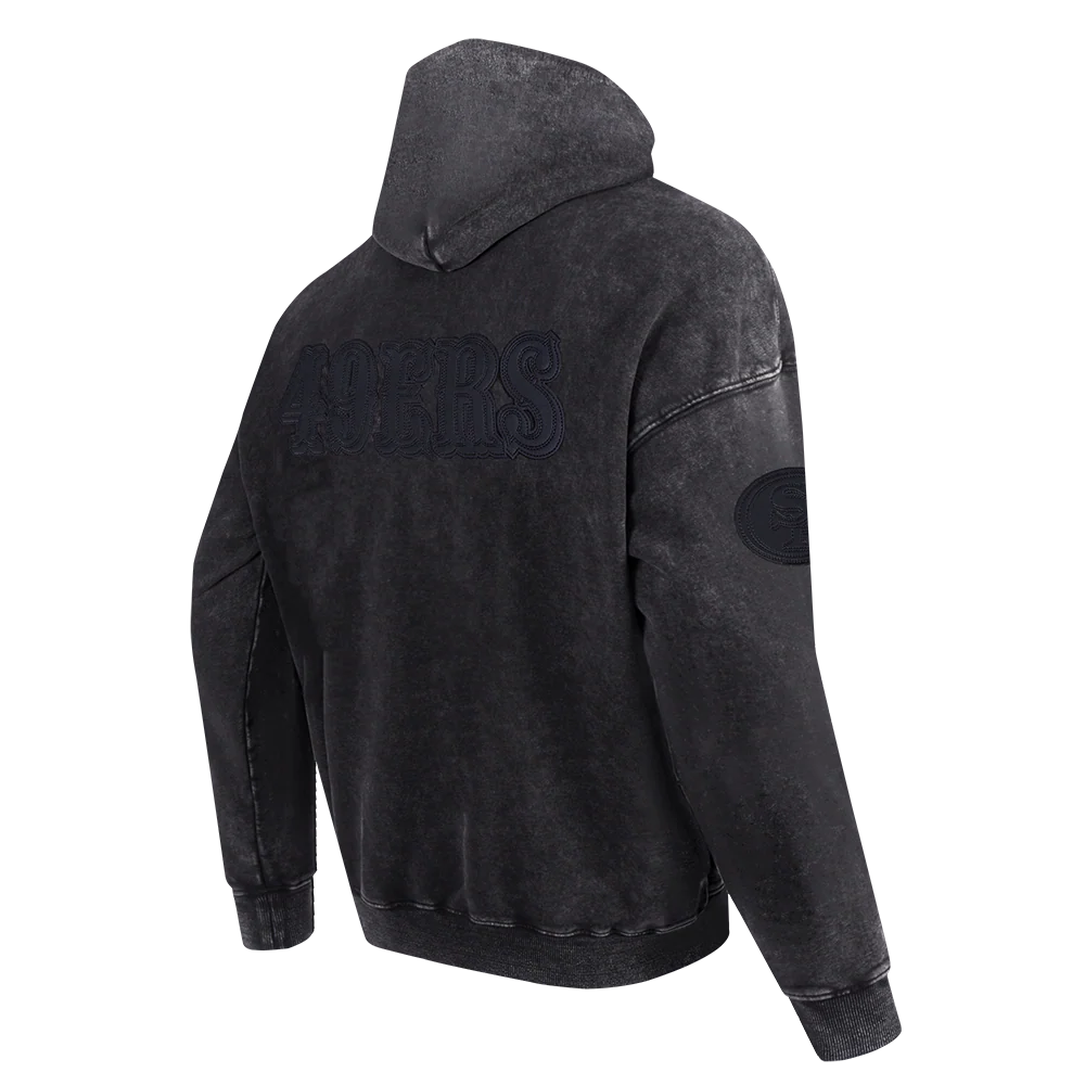 NFL SAN FRANCISCO 49ERS WASHED VANGUARD MEN'S ENZYME WASH DROP SHOUL (WASHED BLACK) - Image 4