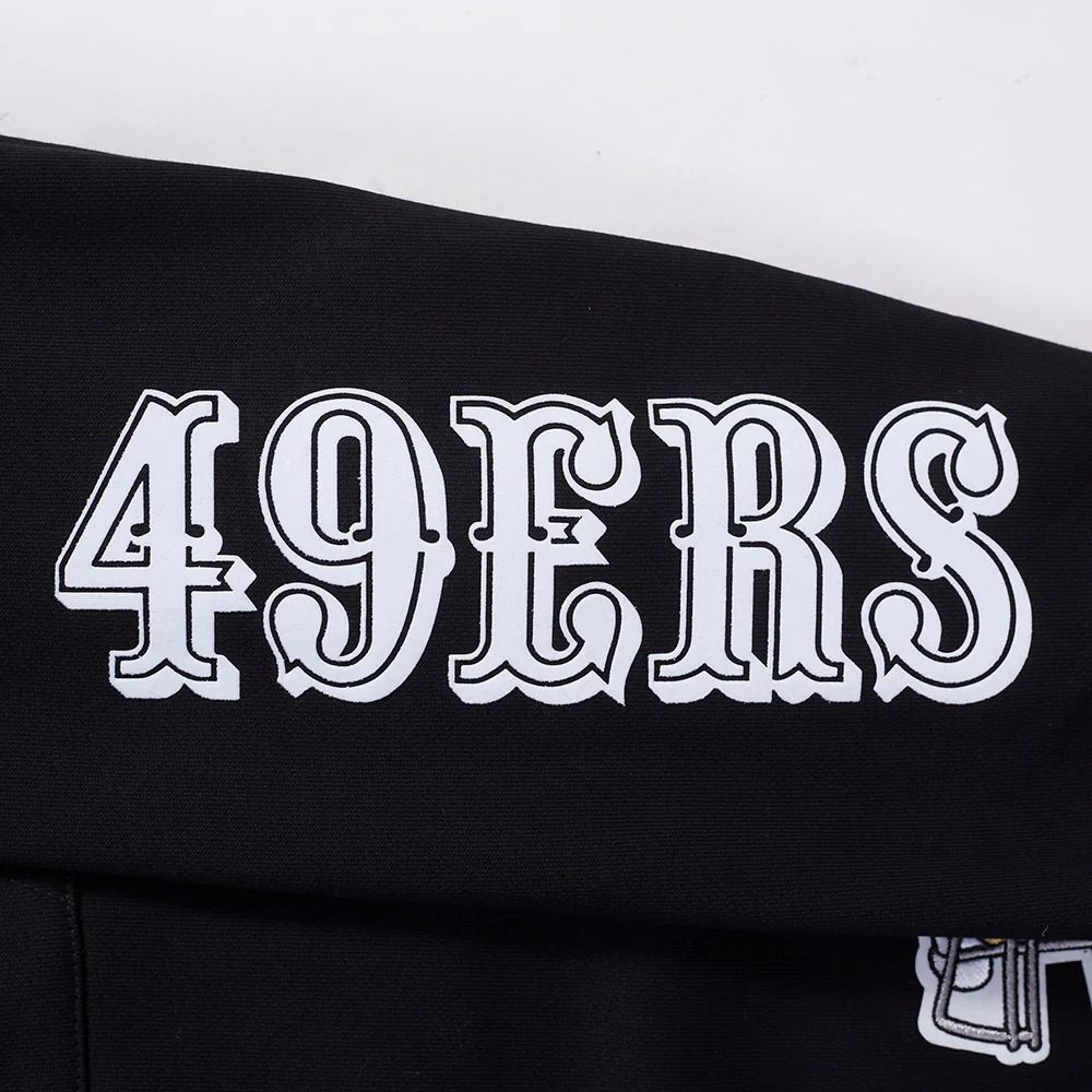 NFL SAN FRANCISCO 49ERS BORN FOR SPORT MEN'S FLC PO HOODIE (BLACK) - Image 8
