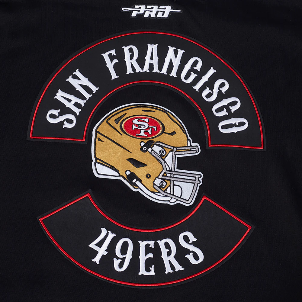 NFL SAN FRANCISCO 49ERS BORN FOR SPORT MEN'S FLC PO HOODIE (BLACK) - Image 9