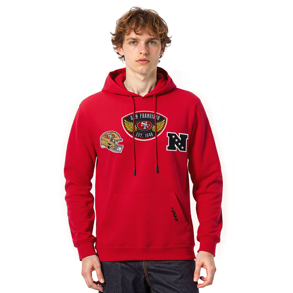 NFL SAN FRANCISCO 49ERS BORN FOR SPORT MEN'S FLC PO HOODIE (Red)
