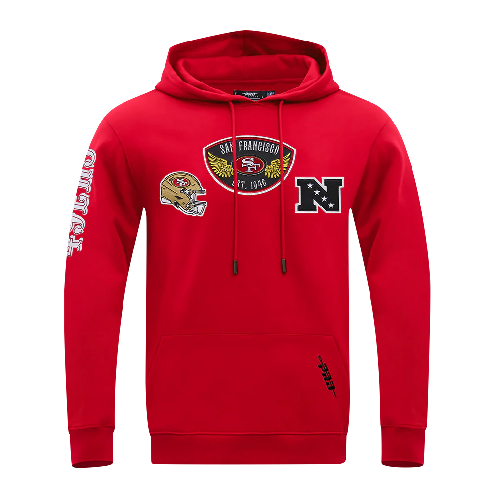 NFL SAN FRANCISCO 49ERS BORN FOR SPORT MEN'S FLC PO HOODIE (Red) - Image 3