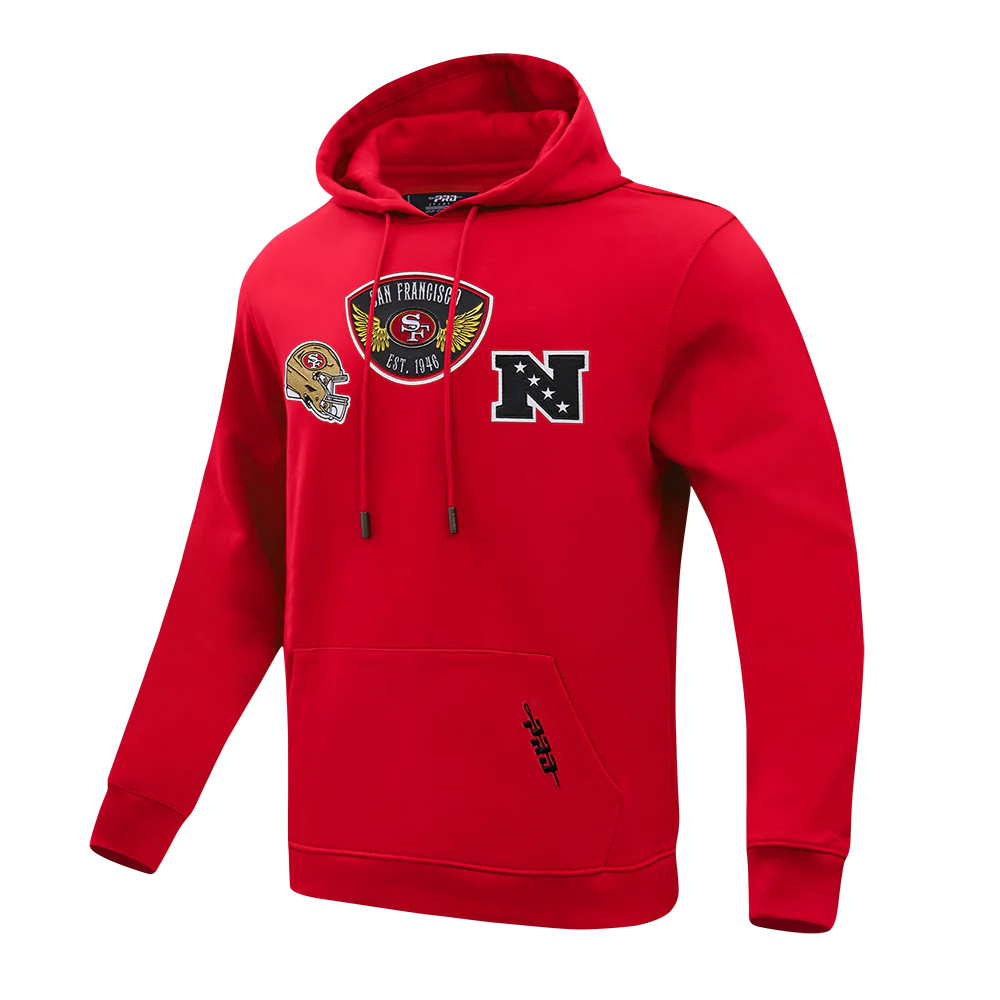 NFL SAN FRANCISCO 49ERS BORN FOR SPORT MEN'S FLC PO HOODIE (Red) - Image 5