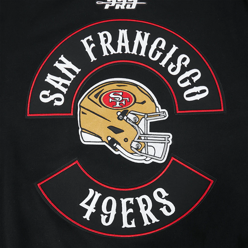 NFL SAN FRANCISCO 49ERS BORN FOR SPORT MEN'S FLC CREWNECK (BLACK) - Image 7