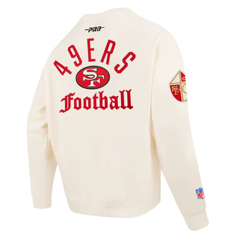 NFL SAN FRANCISCO 49ERS MODERN ORIGINALS MEN'S FLC CREWNECK (EGGSHELL) - Image 4