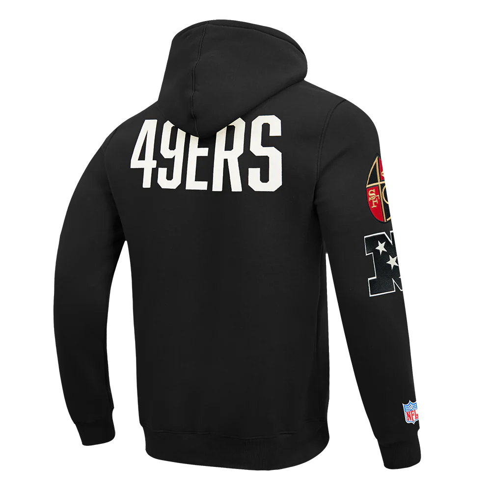 NFL SAN FRANCISCO 49ERS MODERN ORIGINALS MEN'S FLC PO HOODIE (BLACK) - Image 6