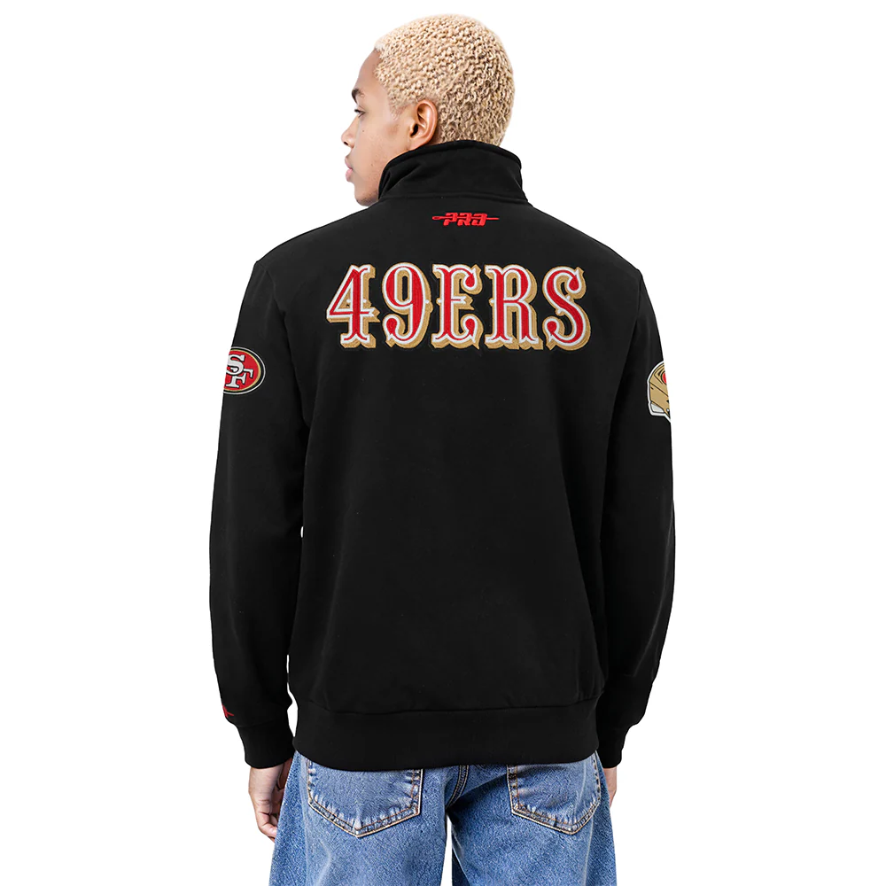 NFL SAN FRANCISCO 49ERS CITY ARCH MEN'S FLC 1/4 ZIP (BLACK) - Image 2