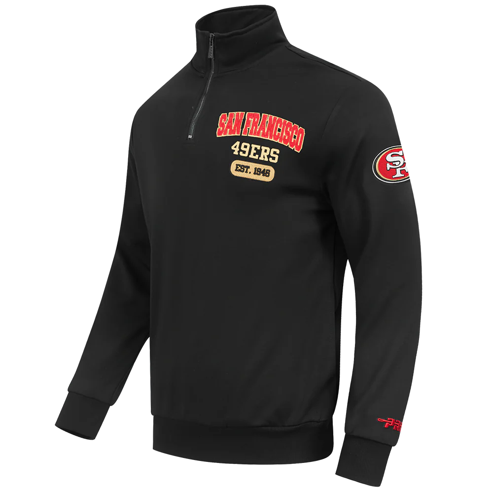 NFL SAN FRANCISCO 49ERS CITY ARCH MEN'S FLC 1/4 ZIP (BLACK) - Image 3