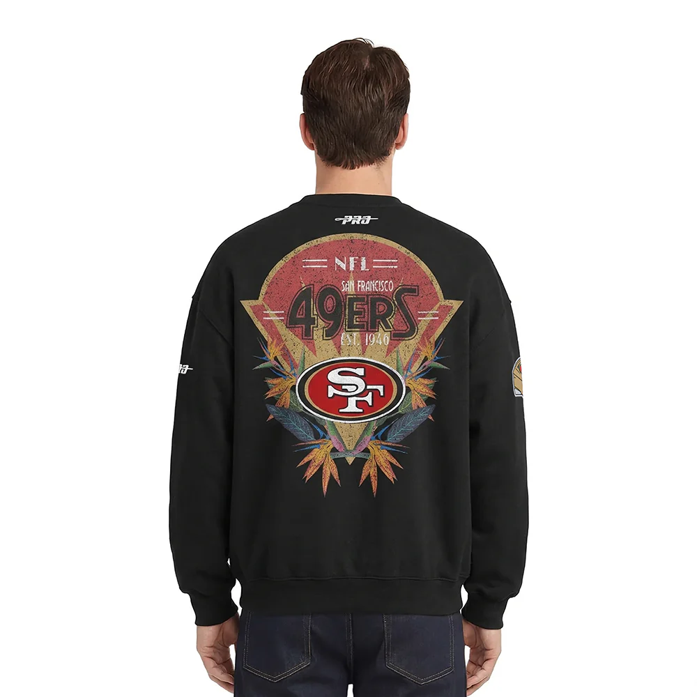 NFL SAN FRANCISCO 49ERS PARADISE MEN'S CREWNECK SWEATSHIRT (BLACK) - Image 2