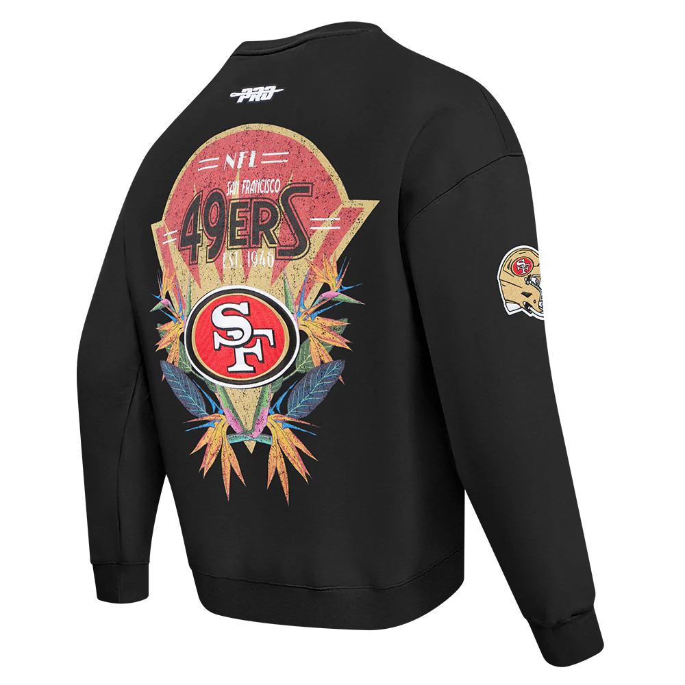 NFL SAN FRANCISCO 49ERS PARADISE MEN'S CREWNECK SWEATSHIRT (BLACK) - Image 4