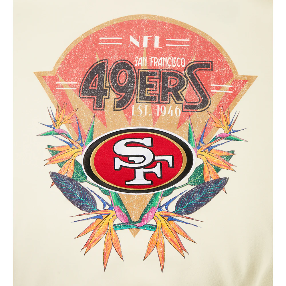 NFL SAN FRANCISCO 49ERS PARADISE MEN'S PULL OVER HOODIE (EGGSHELL) - Image 9