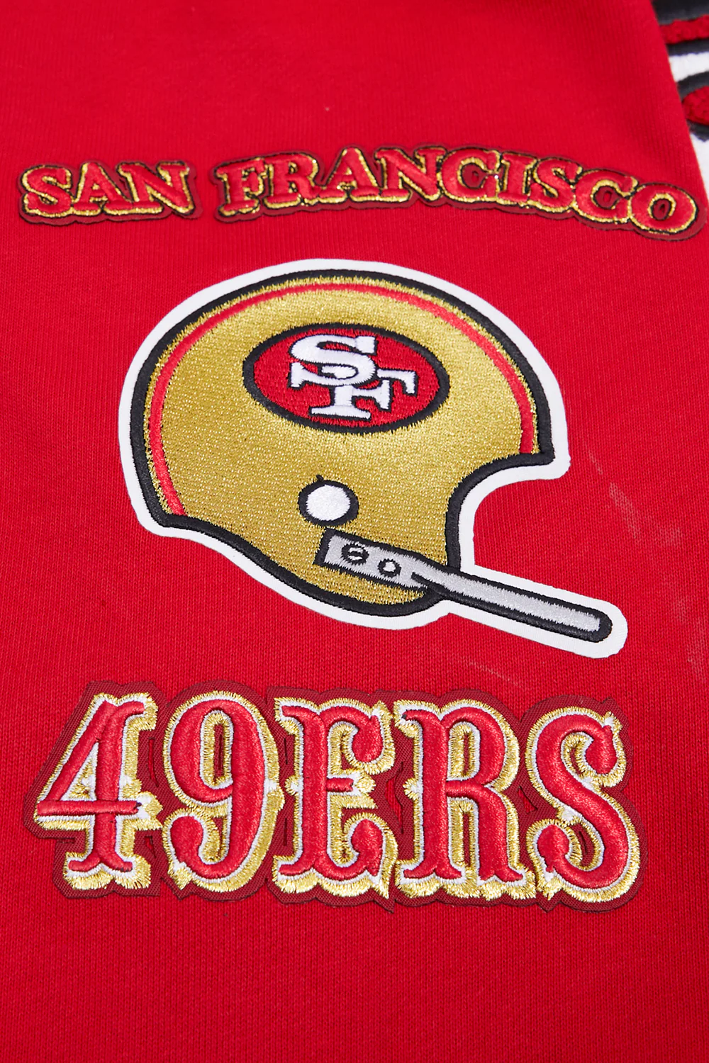 NFL SAN FRANCISCO 49ERS RETRO CLASSIC MEN'S PULLOVER HOODIE (RED/BLACK) - Image 7