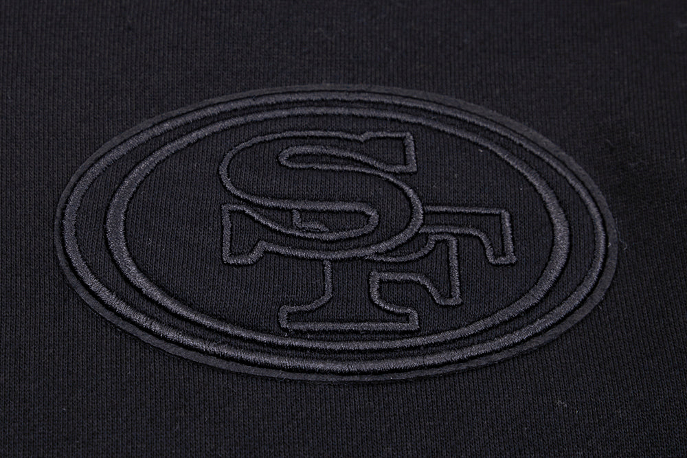 NFL SAN FRANCISCO 49ERS NEUTRAL DROP SHOULDER MEN'S PULLOVER HOODIE (BLACK) - Image 5
