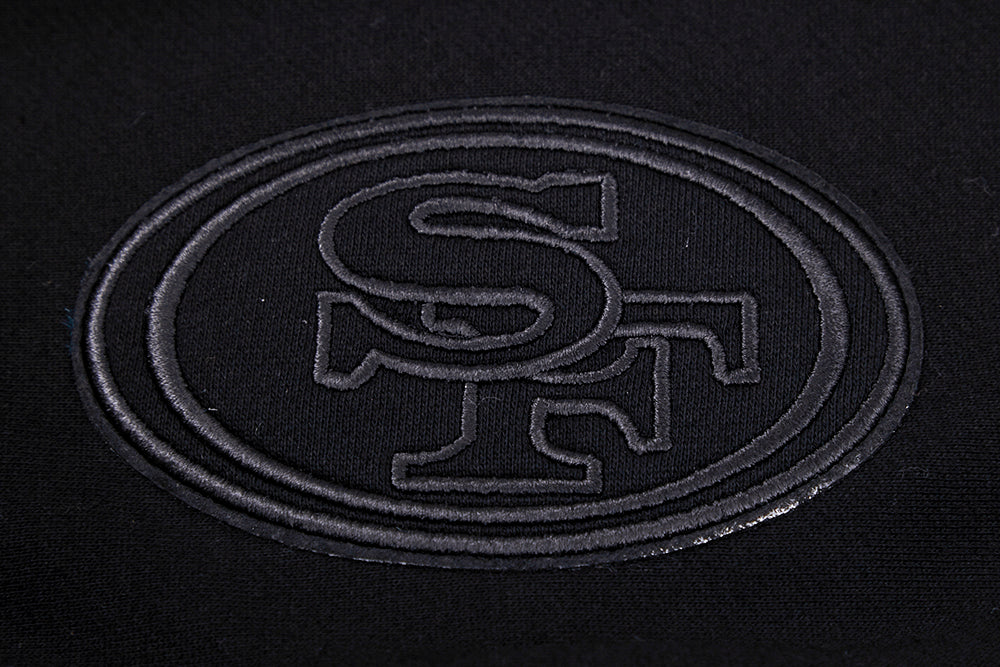 NFL SAN FRANCISCO 49ERS NEUTRAL DROP SHOULDER MEN'S PULLOVER HOODIE (BLACK) - Image 8