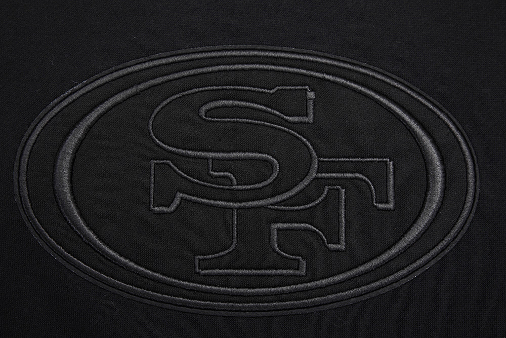 NFL SAN FRANCISCO 49ERS NEUTRAL DROP  SHOULDER FLEECE CREWNECK (BLACK) - Image 6