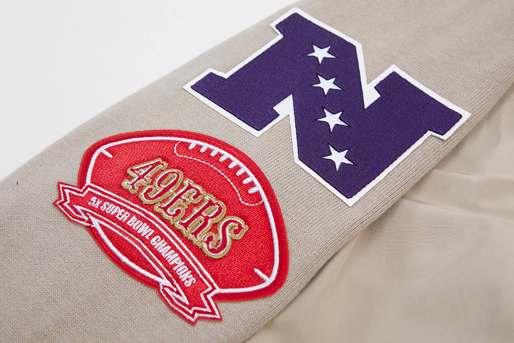 NFL SAN FRANCISCO 49ERS HYBRID MEN'S WOVEN FULL ZIP PULLOVER HOODIE (KHAKI) - Image 11