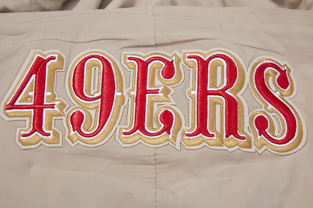 NFL SAN FRANCISCO 49ERS HYBRID MEN'S WOVEN FULL ZIP PULLOVER HOODIE (KHAKI) - Image 12