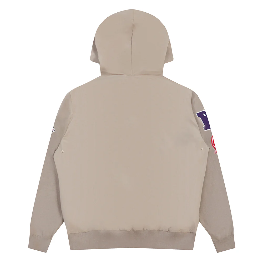 NFL SAN FRANCISCO 49ERS HYBRID MEN'S WOVEN FULL ZIP PULLOVER HOODIE (KHAKI) - Image 6