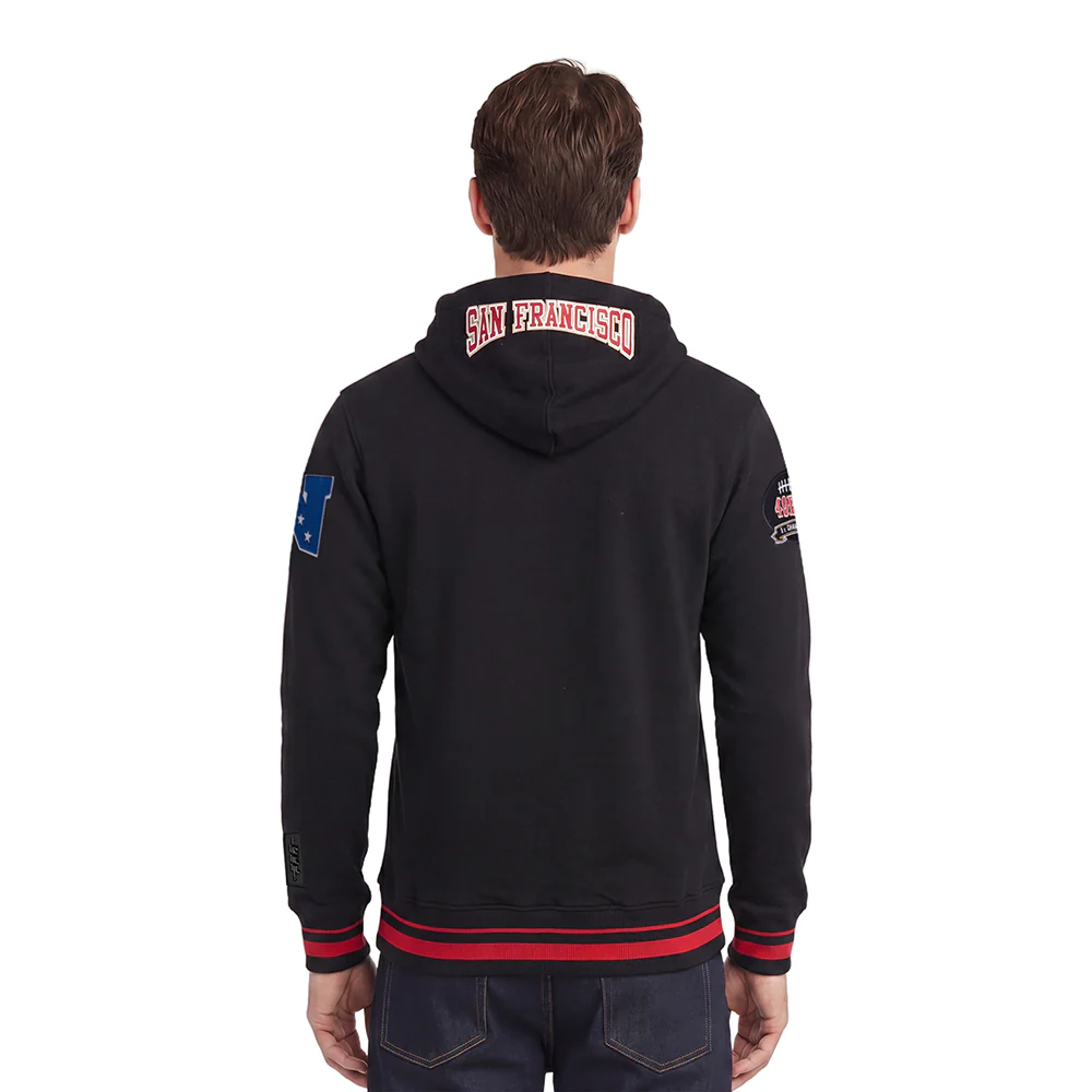 NFL SAN FRANCISCO 49ERS CREST EMBLEM RIB FLC PO HOODIE (BLACK/RED/BLACK) - Image 2