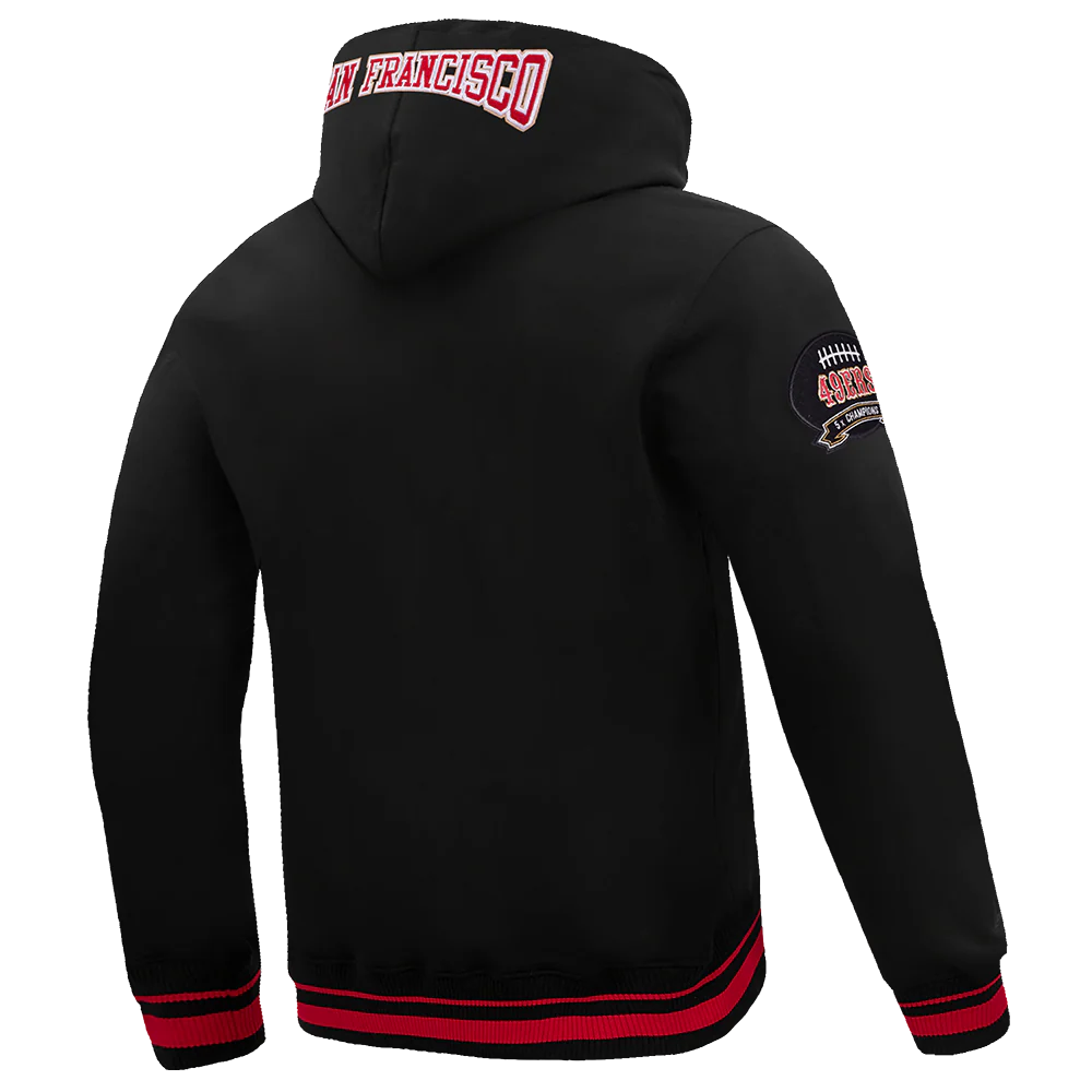 NFL SAN FRANCISCO 49ERS CREST EMBLEM RIB FLC PO HOODIE (BLACK/RED/BLACK) - Image 4