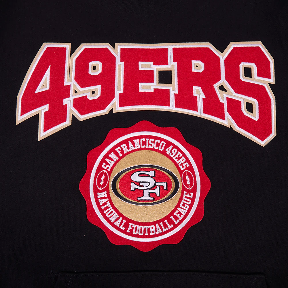 NFL SAN FRANCISCO 49ERS CREST EMBLEM RIB FLC PO HOODIE (BLACK/RED/BLACK) - Image 5