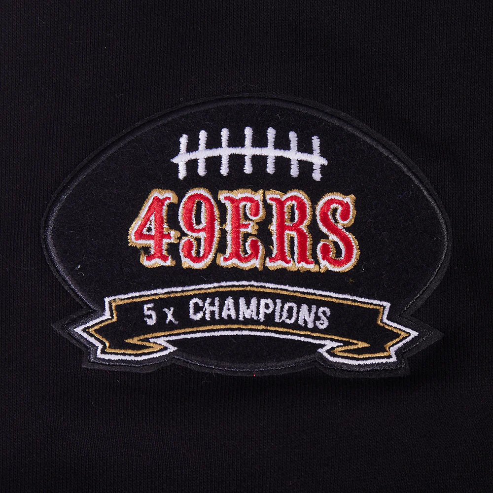 NFL SAN FRANCISCO 49ERS CREST EMBLEM RIB FLC PO HOODIE (BLACK/RED/BLACK) - Image 7