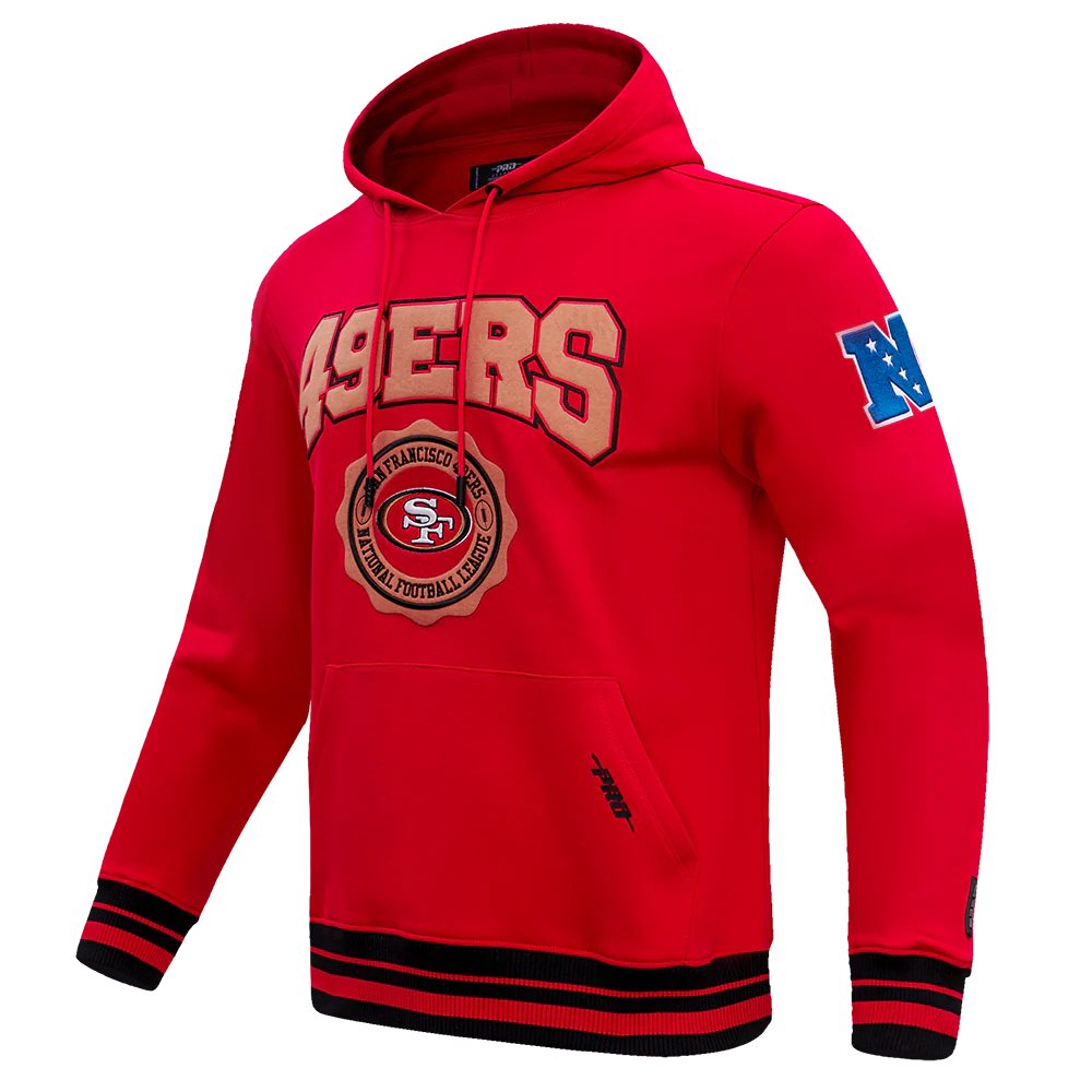 NFL SAN FRANCISCO 49ERS CREST EMBLEM RIB FLC PO HOODIE (RED/BLACK) - Image 2