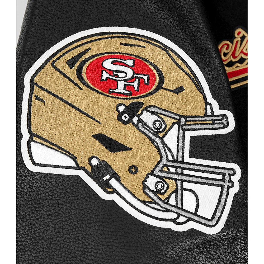 NFL SAN FRANCISCO 49ERS SCRIPT TAIL MEN'S RIB WOOL VARSITY (BLACK/RED/BLACK) - Image 11