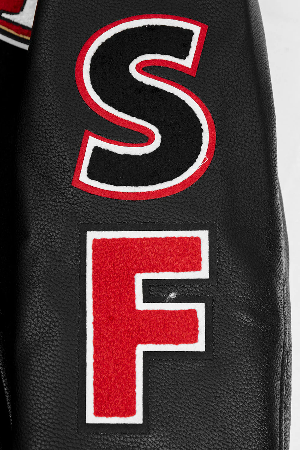 NFL SAN FRANCISCO 49ERS SCRIPT TAIL MEN'S RIB WOOL VARSITY (BLACK/RED/BLACK) - Image 15