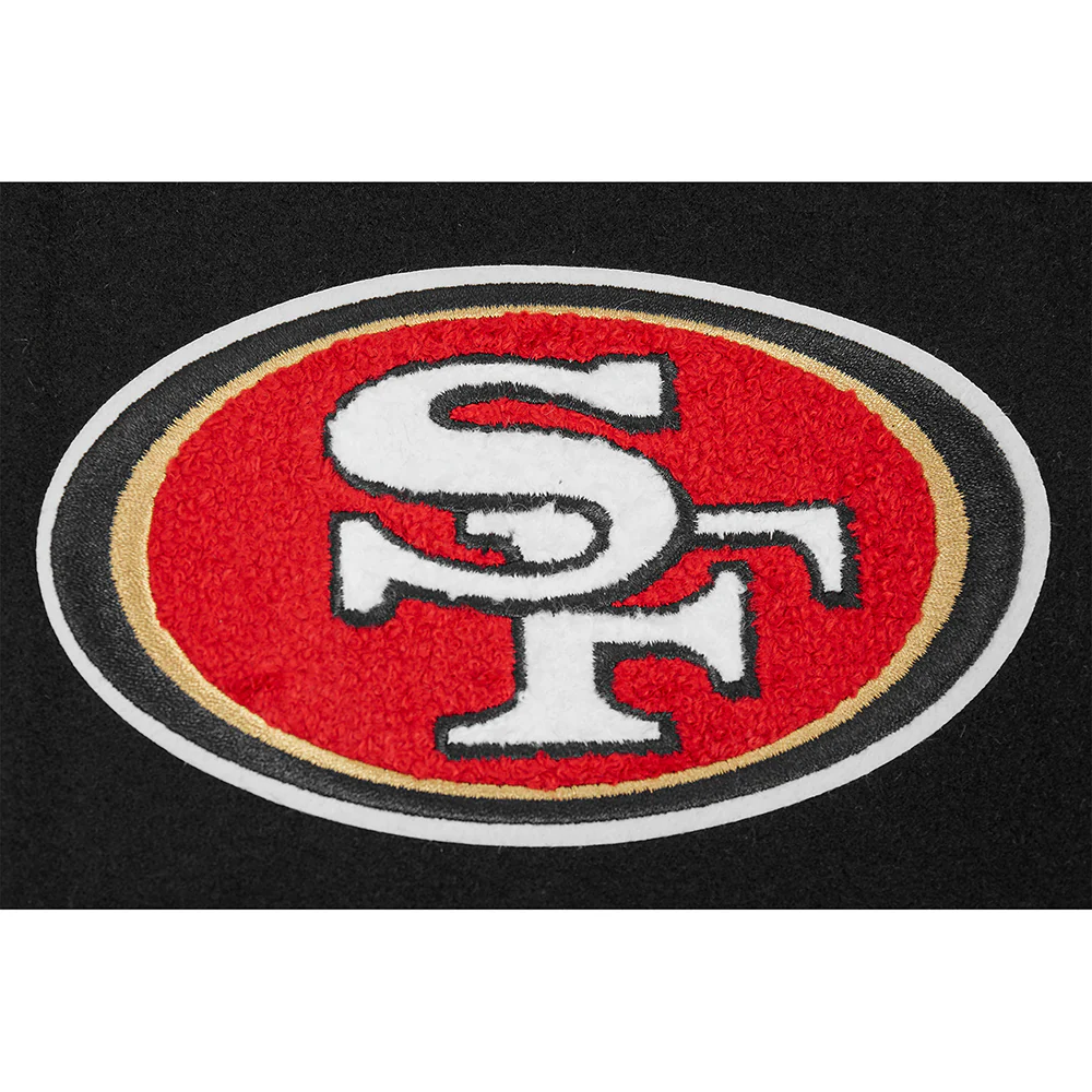 NFL SAN FRANCISCO 49ERS SCRIPT TAIL MEN'S RIB WOOL VARSITY (BLACK/RED/BLACK) - Image 9