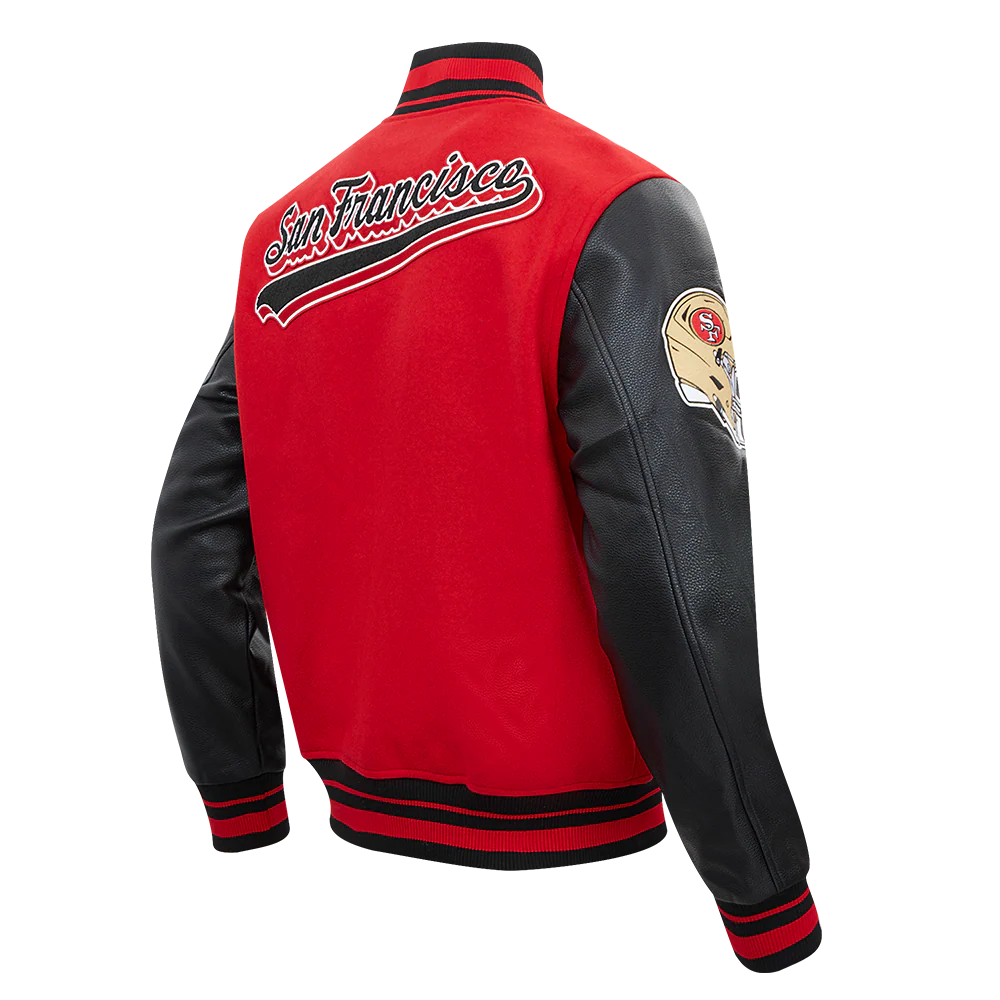 NFL SAN FRANCISCO 49ERS SCRIPT TAIL MEN'S RIB WOOL VARSITY (RED/BLACK) - Image 8
