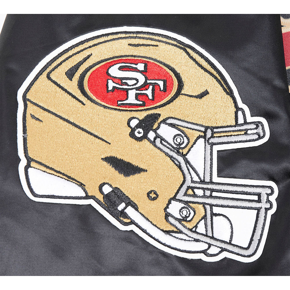 NFL SAN FRANCISCO 49ERS SCRIPT TAIL MEN'S SATIN JACKET (BLACK/RED/BLACK) - Image 12