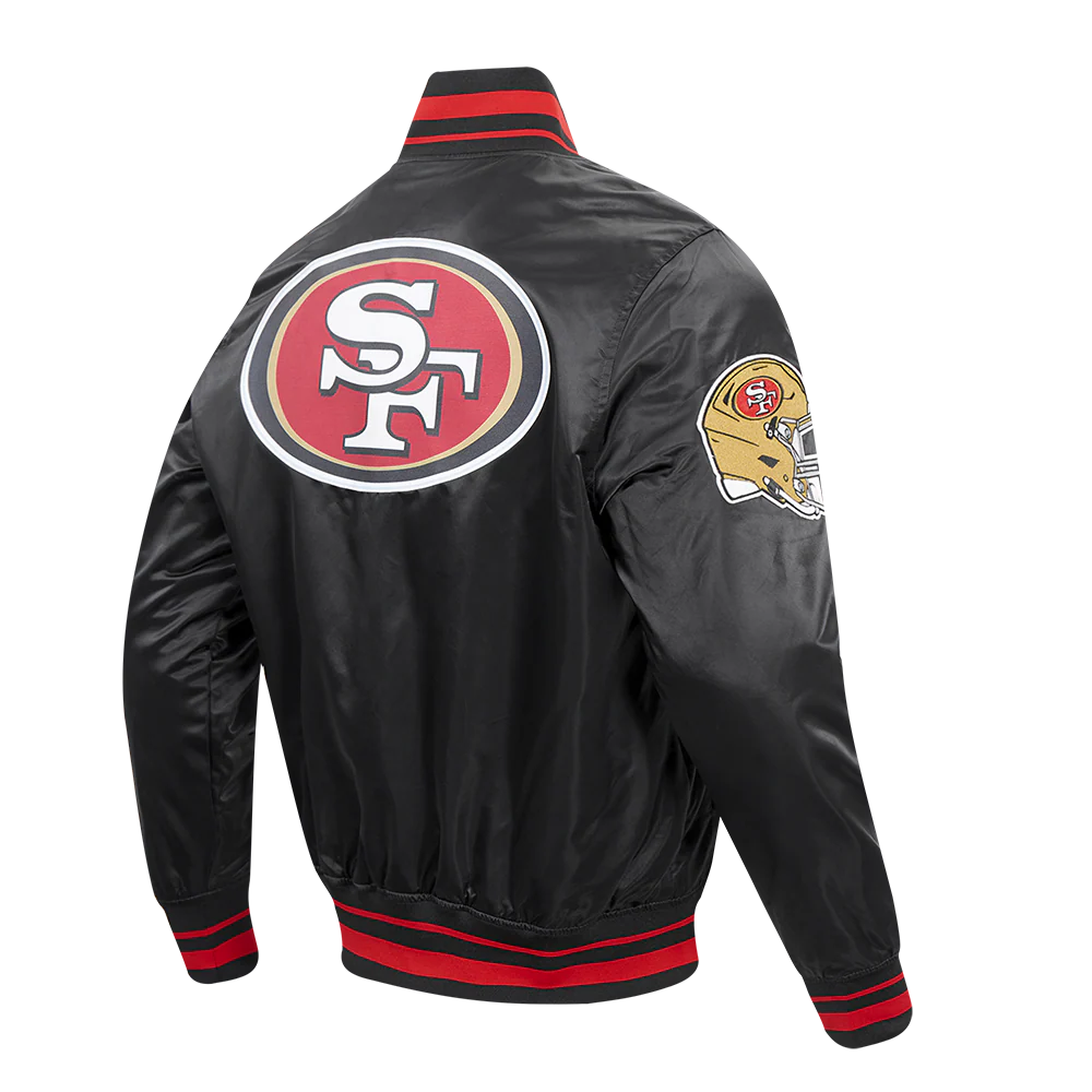 NFL SAN FRANCISCO 49ERS SCRIPT TAIL MEN'S SATIN JACKET (BLACK/RED/BLACK) - Image 8