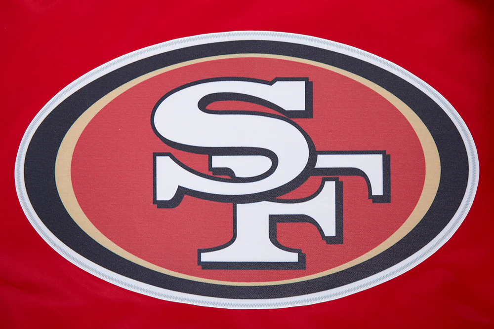NFL SAN FRANCISCO 49ERS SCRIPT TAIL MEN'S SATIN JACKET (RED/BLACK) - Image 14