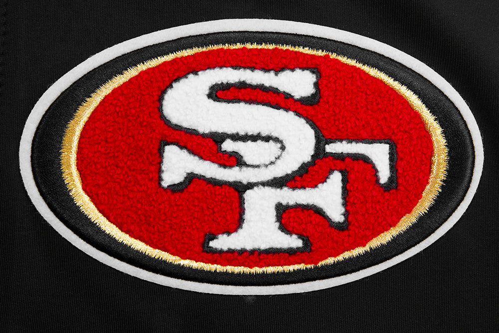 NFL SAN FRANCISCO 49ERS CLASSIC MEN'S DOUBLE KNIT TRACK JACKET (BLACK/RED) - Image 5