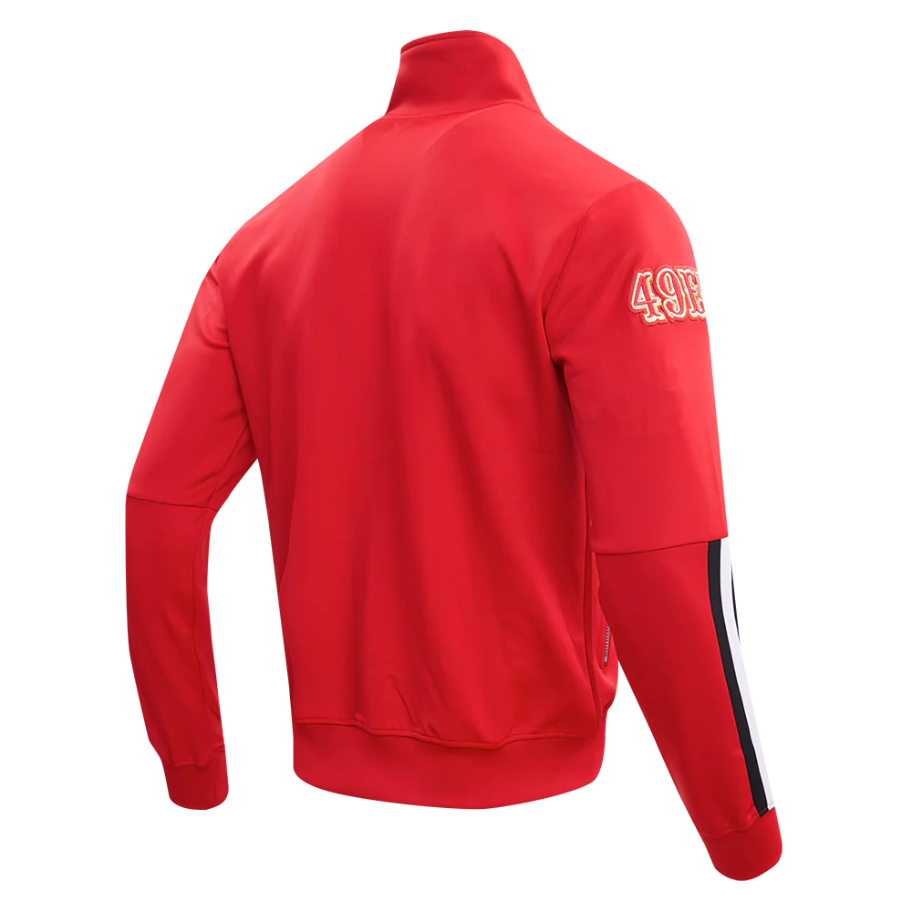 NFL SAN FRANCISCO 49ERS CLASSIC MEN'S DOUBLE KNIT TRACK JACKET (RED/BLACK) - Image 3