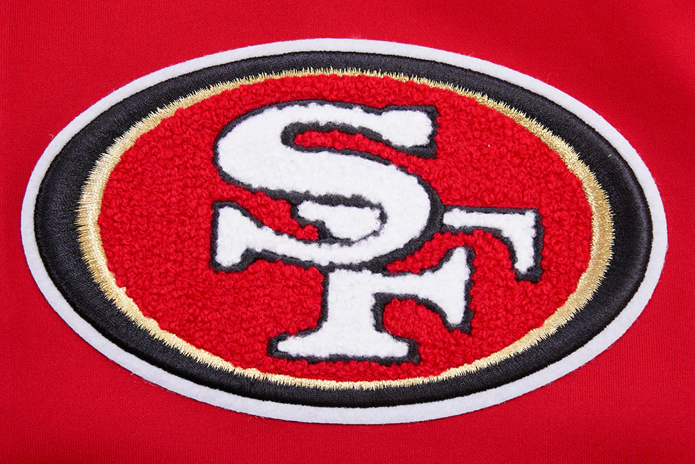 NFL SAN FRANCISCO 49ERS CLASSIC MEN'S DOUBLE KNIT TRACK JACKET (RED/BLACK) - Image 5