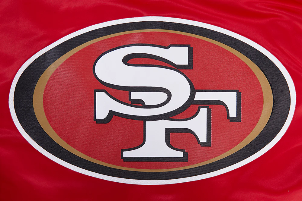 NFL SAN FRANCISCO 49ERS BIG LOGO MEN'S SATIN JACKET (RED) - Image 8