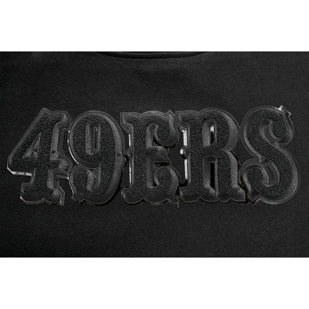 NFL SAN FRANCISCO 49ERS TRIPLE BLACK WOOL VARSITY JACKET (TRIPLE BLACK) - Image 11