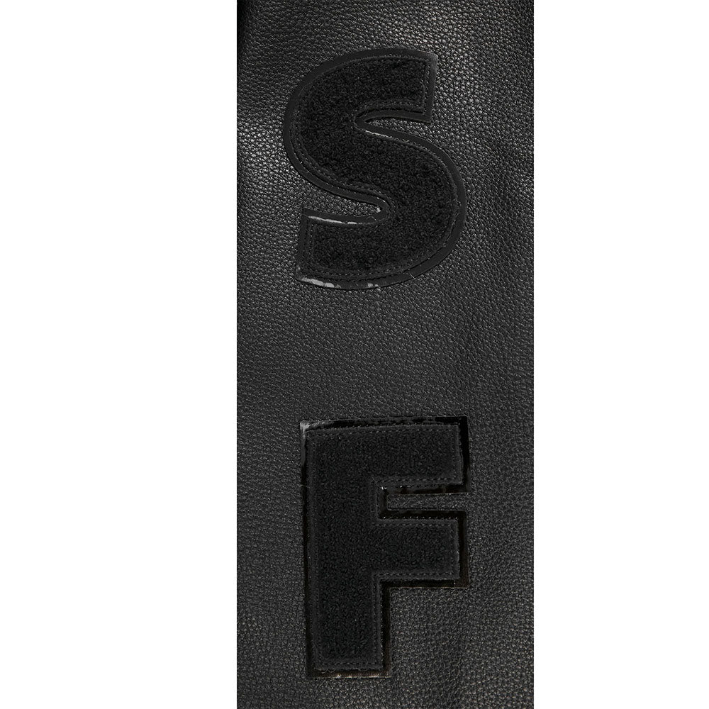 NFL SAN FRANCISCO 49ERS TRIPLE BLACK WOOL VARSITY JACKET (TRIPLE BLACK) - Image 12