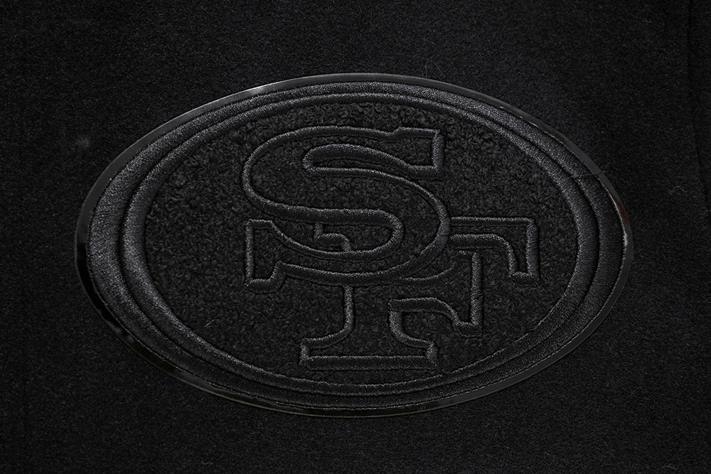 NFL SAN FRANCISCO 49ERS TRIPLE BLACK WOOL VARSITY JACKET (TRIPLE BLACK) - Image 14