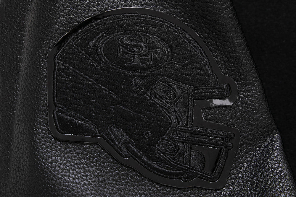 NFL SAN FRANCISCO 49ERS TRIPLE BLACK WOOL VARSITY JACKET (TRIPLE BLACK) - Image 15