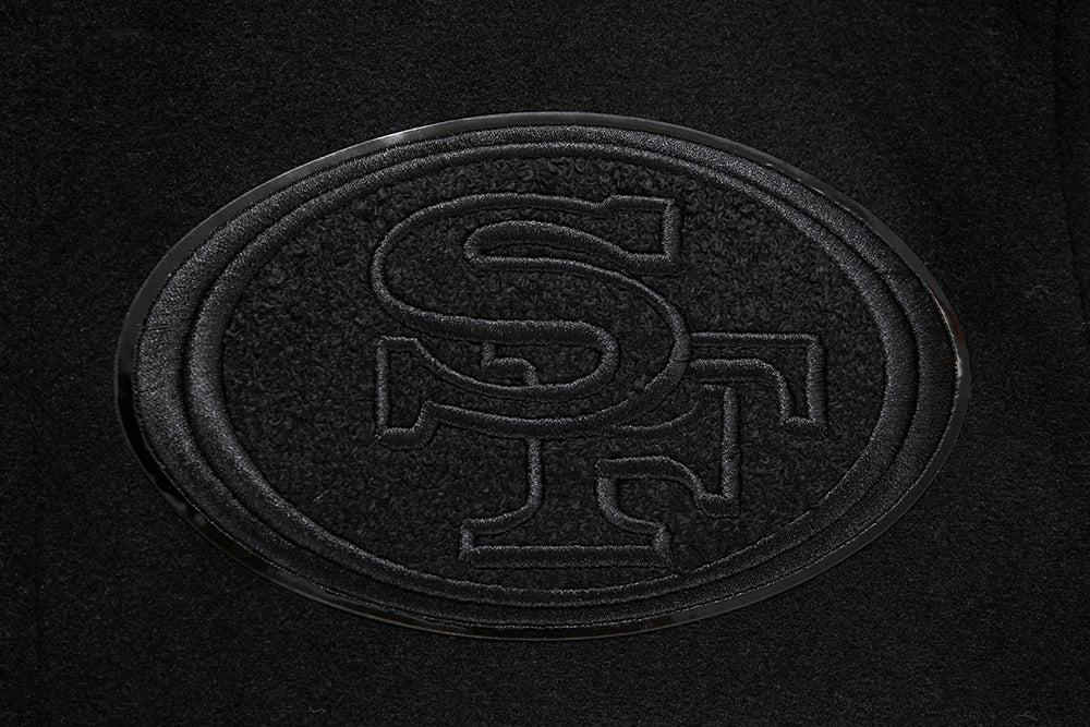 NFL SAN FRANCISCO 49ERS TRIPLE BLACK WOOL VARSITY JACKET (TRIPLE BLACK) - Image 17