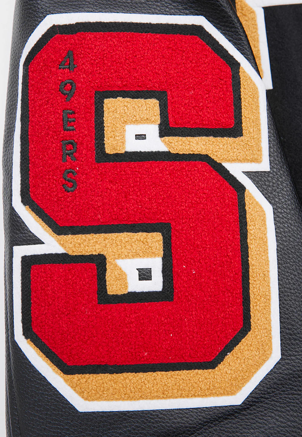NFL SAN FRANCISCO 49ERS MASHUP MEN'S RIB WOOL VARSITY JACKET (BLACK/RED/BLACK) - Image 17
