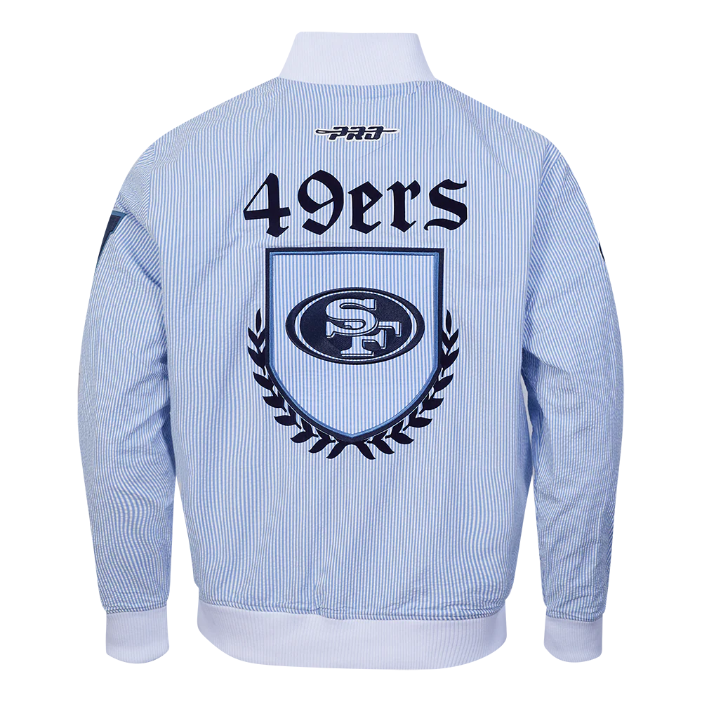 NFL SAN FRANCISCO 49ERS COUNTRY CLUB MEN'S SEERSUCKER JACKET (SEERSUCKER BLUE) - Image 5
