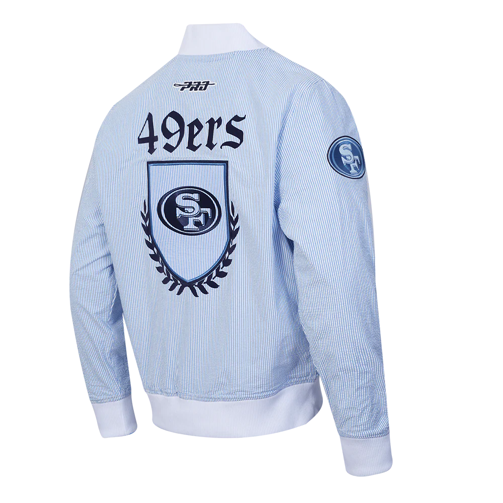 NFL SAN FRANCISCO 49ERS COUNTRY CLUB MEN'S SEERSUCKER JACKET (SEERSUCKER BLUE) - Image 7